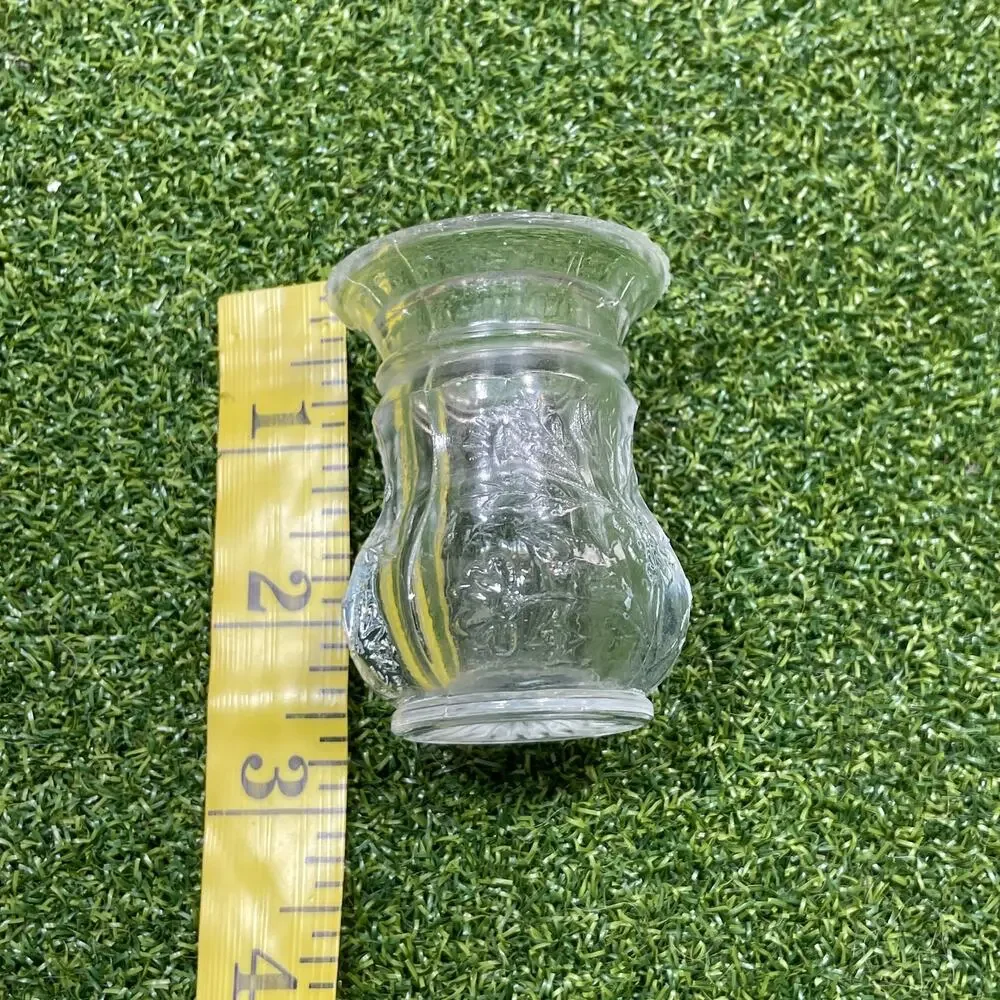 Vintage Clear Pressed Glass Toothpick Bud Vase Mini Votive Candle Holder
